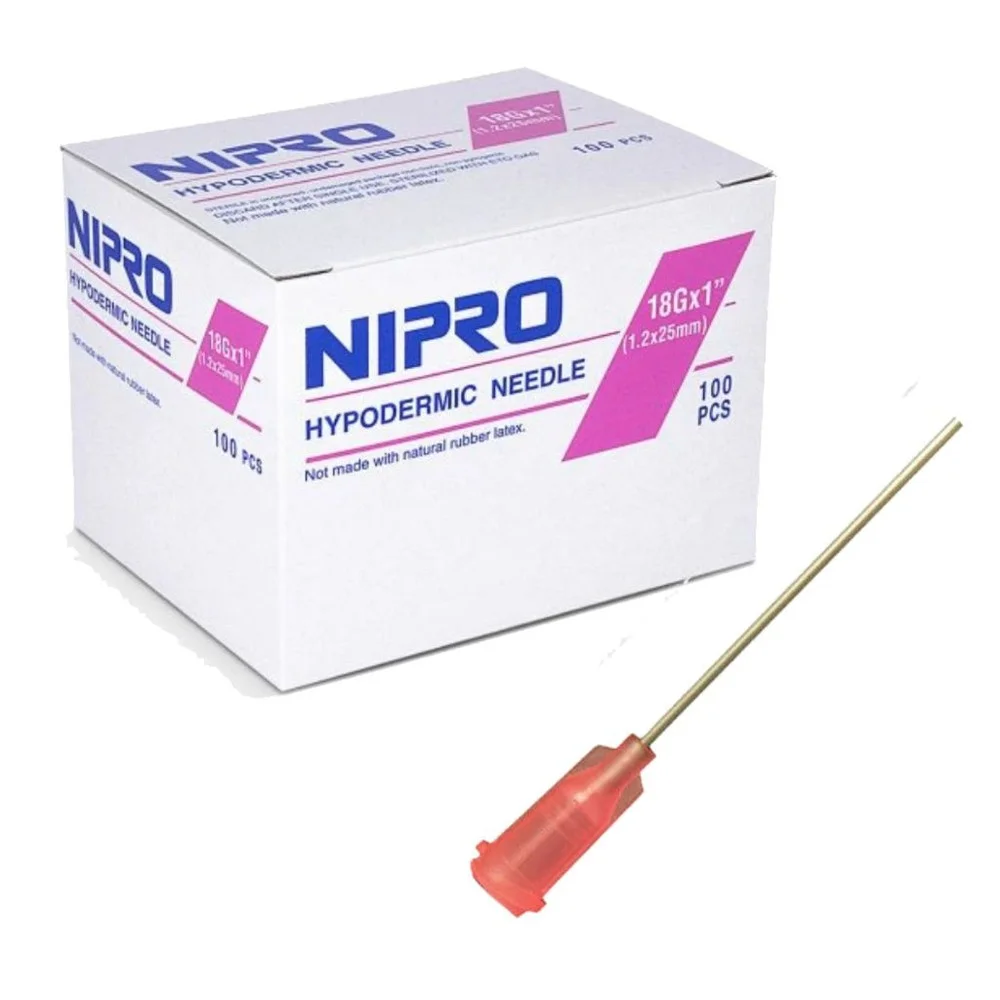 [AH-1825] Aguja Hipodérmica Nipro (18G x 1")