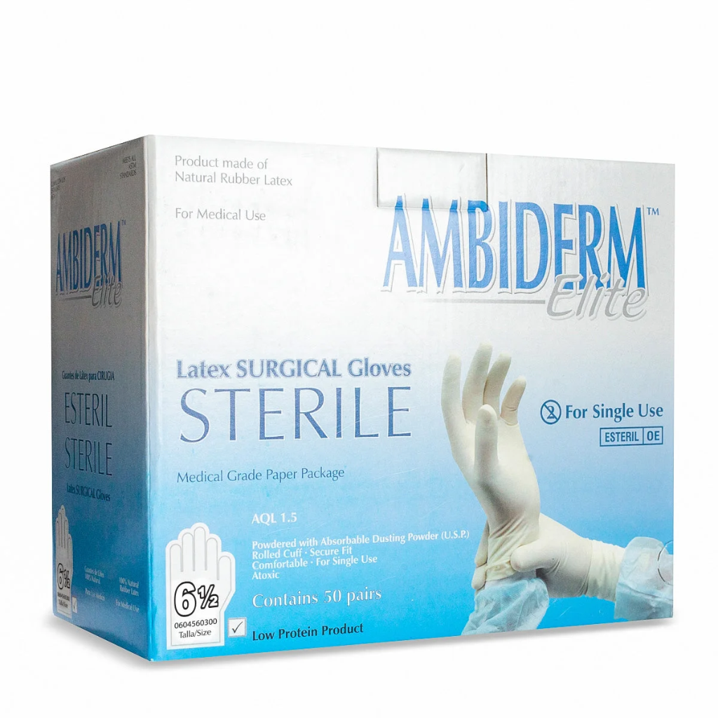 Guantes para Cirujano de Látex Ambiderm Elite