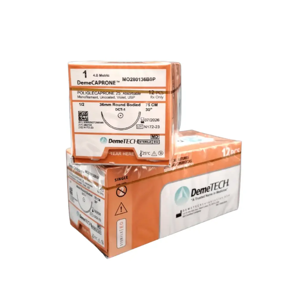 Monocryl Monofilamento, 75 cm, Violeta, 1 USP, DCT-1, 36 mm, 1/2, Circular Ahusada