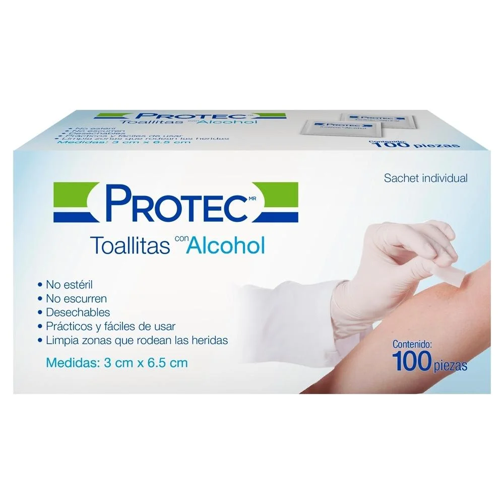 Toallitas con Alcohol Protec